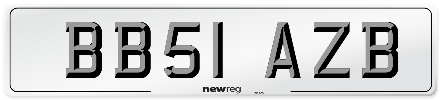 BB51 AZB Number Plate from New Reg